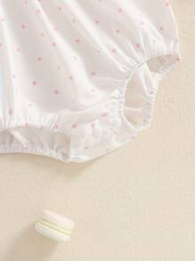 Baby Girls Smocked Romper Birthday Clothes Birthday Cake Embroidery Fly Sleeve Bubble Bodysuits Infant Jumpsuit - White - View 6