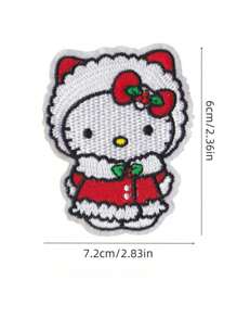 Sanrio 1 pezzo Patch termoadesivo carino con gattini cartoni animati e motivi anime, per decorare vestiti, t-shirt, borse, scarpe, ricamo su tessuto