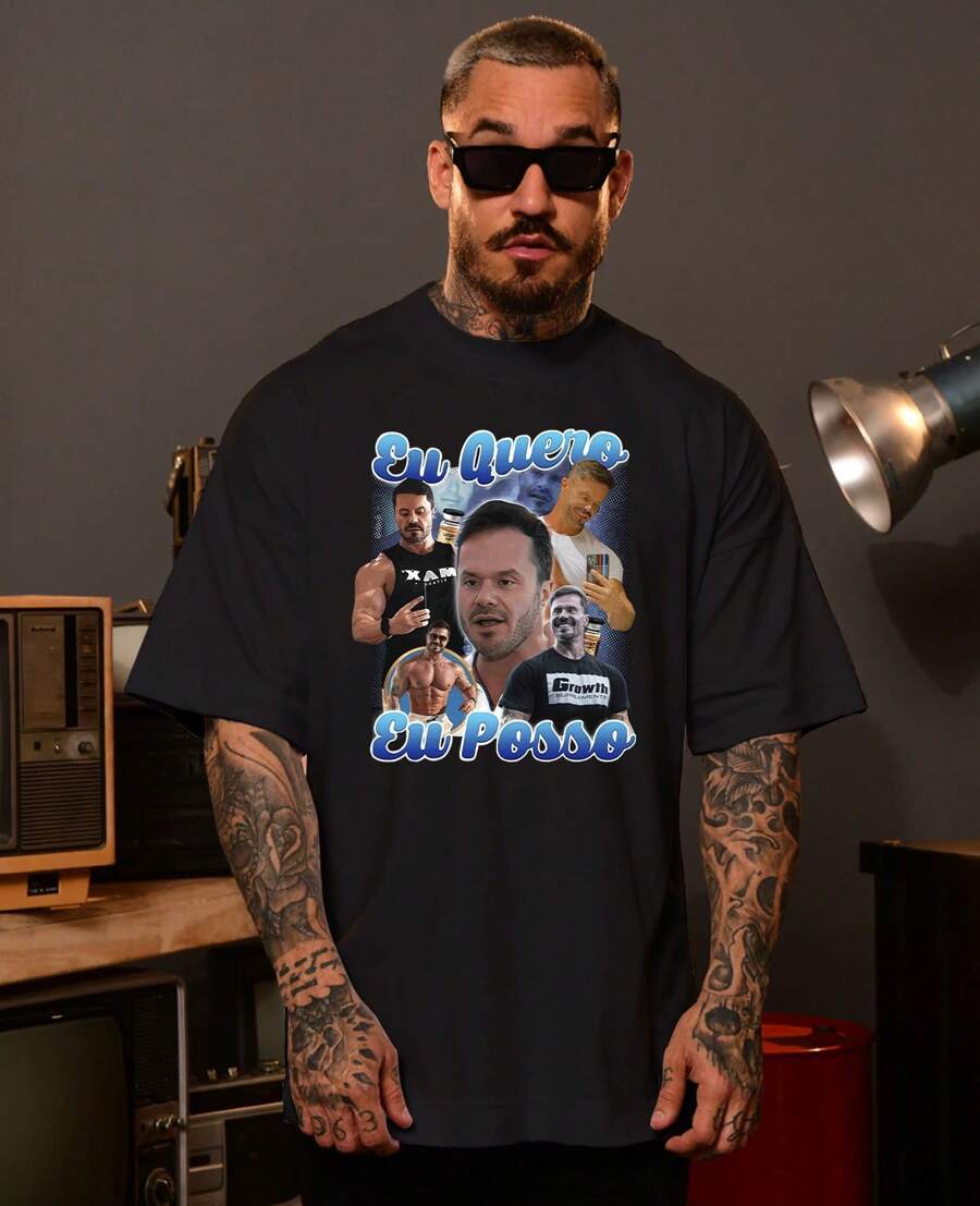 Cariani Academy T-Shirt Brown Meme I Want I Can - 黑色 - 查看 1