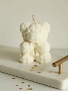 1 khuôn nến silicon hình gấu nơ hoa hồng, dùng để làm nến thơm, xà phòng thủ công, đúc thạch cao, đồ thủ công bằng đất sét nhựa, phù hợp với nhiều bối cảnh trang trí nhà cửa khác nhau - trắng - Xem 3