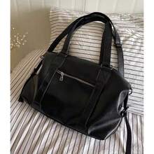 Fashion Cool Portable Travel Bag For Women Large Capacity Handbag Luggage Bag - màu đen - Xem 7