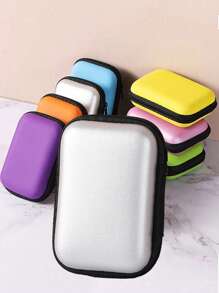 1PC Portable Mini Storage Bag, Mobile Phone Charger Data Cable Organizer Bag, Zipper Around Box Wallet, USB Charger Headphone Organizer, Portable Hard Drive Earphone Case USB Charger Headphone Organizer, Portable Hard Drive Earphone Case Power Bank Travel Portable Charger Charger Case School College Headphone Case Cable Bag Electronic Bag Power Bank Charger - Multicolor - View 11