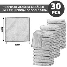 30piezas Almohadillas metálicas de malla Estropajo de alambre de hierro, estropajo de malla metálica libre de arañazos Trapos de Limpieza de Alambre Multiusos, Esponja para Trastes, Fuerte Poder de Limpieza, Multifuncional Que No Raya para Lavar Platos en Húmedo y Seco Paño de Alambre Cocina para Hogar Trapos De Limpieza Alambre Multiusos Trapos Alambre Metálico Multifuncional para Lavar Platos En Húmedo Y Seco Trapos De Almohadillas Fregar Reutilizable para Hogar Cocina (30PCS) - 30 piezas - Ver 3