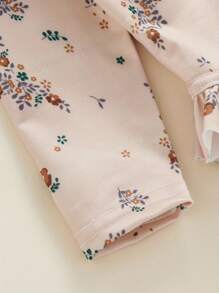 Infant Baby Girl Swimsuit One Piece Long Sleeve Rash Guard With Hat Set Floral Zipper Bathing Suit Beach Wear - Màu be - Xem 5