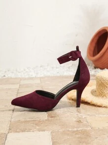 Fall/Winter Women's Fashion High Heel Closed Toe Pumps, Pointed Toe Strappy Sandals, Sexy Slim Straps For Outdoor Wear, Spring/Summer,Elegant,Kitten Heels,Party