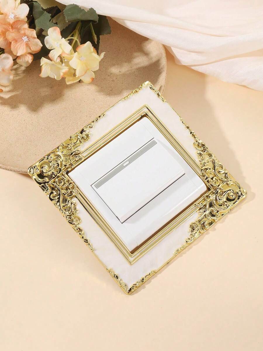 1 件卷轴细节开关插座墙贴，贴纸，墙贴花，乙烯基贴花，用于家居装饰，春季装饰品让您的家焕然一新，Rama 装饰贴纸