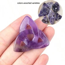 1 pieza Amuleto de cristal natural con nudo celta, piedra energética de gema para decoración de palma, nudos celtas, cuarzo Reiki, piedras de la suerte para hacer joyería, colgante, pulsera y manualidades adultas