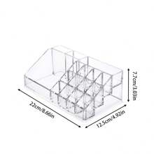 1pc Transparent Crystal Series Heart Shaped Cosmetics Lipstick Lipstick Finishing Storage Box,For Holiday Beach, Bathroom Collection, Bedroom Collection, Large Capacity - Clear - View 8