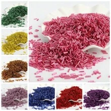 20g/50g/100g 时尚多彩夜光玻璃管珠，DIY 珠宝制作用品，适用于手链、项链、服装装饰、手工艺品 - 2X6玻璃管珠 - 查看 12