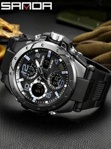 SANDA. SANDA G 风格男士商务石英表双显示数字 LED 电子腕表户外防水运动游泳军用手表 - 一般 - 查看 11