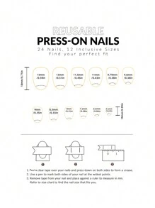 24 片法式白色指甲短款按压式指甲椭圆形假指甲简约假指甲裸色指甲美甲用品指甲 - 彩色 - 查看 4