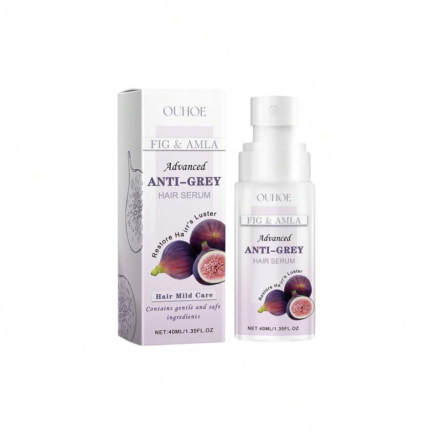 OUHOE Grey Hair Essence Gentle Non-Irritating Hair Easy Color Change Moisturizing Soft And Smooth Hair Care Essence 40ml - 如圖所示 - 查看 1