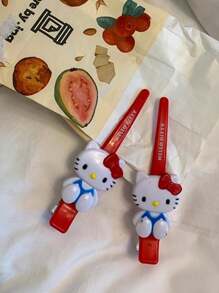 Sanrio 1/2/4/8 pezzi Fermagli per capelli Hello Kitty, My Melody, Kuromi, Cinnamoroll, parole Y2K, fermagli per capelli a forma di gatto kawaii, accessori per capelli, regali, decorazioni per il bagno, decorazioni autunnali, accessori per il ritorno a scuola