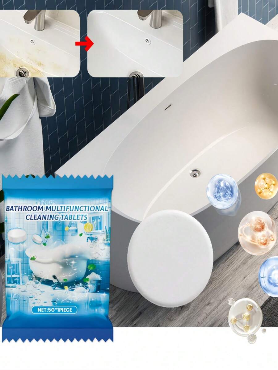 Bathroom Cleanser Effervescent Cleaning Tablets For Sink, Bathtub, Toilet, Tile Deep Cleaning ...