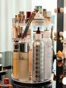 Organizador Maquillaje Cosméticos De Rotación Acrílico 360,organizador de maquillaje Transparente, Giratoria 360 grados, Soporte de exhibición - Multicolor - Ver 4