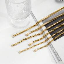 SDA Titanium Steel Water Proof No Fade Gold Silver & Black Round Box Chain - Wire Box Chain - View 3