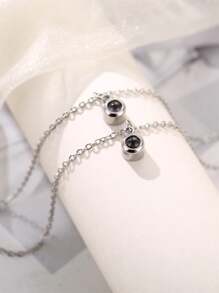 Collar personalizado con colgante de acero inoxidable de doble capa con proyección de foto personalizada, regalo para el Día de San Valentín, amigos, novia, esposa, madre, en negro, plateado, dorado, elegante, colorido, vintage, sencillo, unisex, casual, lindo, personalizado, único, regalo ideal para él, regalo ideal para ella, él, novio, novia, papá, mamá, familia, amigos, para aniversarios, para cumpleaños, para graduación, para baile de graduación, para fiestas