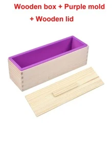 42oz 1.2L Flexible Rectangular Silicone Soap Mold - Easy-Release Wood Box Design For Soap Making, DIY Tool With Construction - Purple And Pink - Multicolor - View 10