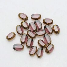 48pcs 4*6mm Colorful Crystal Glass Beads With Gold Trim, Middle Hole, For DIY Crafts, Jewelry Making, Shoes, Accessories, Phone Chain, Necklace, Bracelet, Glasses Chain