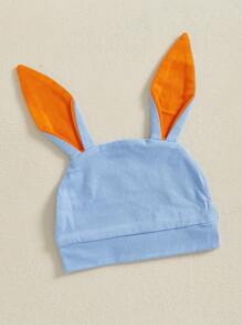 Newborn Baby Boy My First Easter Outfit Long Sleeve Romper Bunny Embroidery Plaid Overalls Jumpsuit Rabbit Ears Hat 3 Piece Spring Set - White - View 4