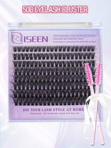 304 piezas D Curl, Kit de Racimos de Pestañas 60D 80D 100D 120D - Kit de Racimos de Pestañas, Kit de Extensión de Pestañas, Pegamento y Sellador, Pincel, Pinzas, Extensiones de Pestañas en Racimos, Kit de Extensión de Pestañas DIY para usar en casa, Pestañas Postizas