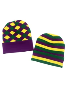 1 件时尚格子提花针织帽，男士无檐小便帽，保暖帽，滑雪帽，适合秋冬季圣帕特里克节