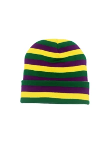 1 件时尚格子提花针织帽，男士无檐小便帽，保暖帽，滑雪帽，适合秋冬季圣帕特里克节