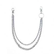 1件嘻哈朋克风金属链条腰带，时尚多层S型链条，适合夏季、秋季、万圣节等场合。 - 銀色 - 查看 11