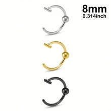 1/3pcs Fake Lip Ring Fake Piercing Stainless Steel Fake Nose Ring Septum Non Piercing Punk Women Body Jewelry