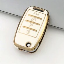 1个软TPU汽车钥匙套，钥匙收纳袋。本产品仅适用于可插入启动车辆的车钥匙。完全兼容起亚K3、RIO、CEED、SPORTAGE、SORENTO、NIRO、K3、Carens、Cadenza、Carnival、Optima、KX3、KX5、KX7、Smart Runner、Sorento等车型。四键钥匙套，男女通用时尚设计。 - 4按鍵 - 查看 13