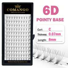 CoMango 120/240片 0.05/0.07mm 扇形預製假睫毛 3D 6D 10D 12D 14D 16D 尖頭假睫毛 柔軟俄式濃密仿貂毛假睫毛 睫毛簇 單片假睫毛 - C - 查看 10