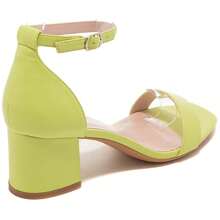 Women's Buckle Design Fashion Daily Wear High Heel Sandals - Yellow - View 4