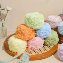 Big Ball 100 Grams Faux Fur Soft Yarn 100% Polyester Yarn For DIY Crochet Knitting Projects Like Throw Blanket Scarf Hat & Other Hometextile Products