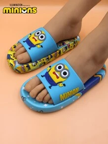 Minions 拖鞋，鞋子，可爱卡通露趾拖鞋，适合男孩和女孩，卡通鞋，透气防滑厚底拖鞋，适合室内家居浴室