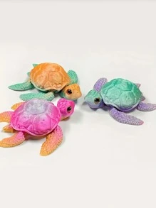 3D Printed Sea Turtle With Realistic Eyes, Colorful Gradient Laser, Desktop Decoration, Perfect Gift For Friends And Family, Movable Limbs, Suitable For Parties And Outdoor Car Shows, Macaron Colors Randomly, Plastic Art Craft Decor [Eye Color Random]