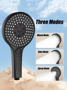 Tatukiko 大面板淋浴喷头大孔超强水压增压浴室淋浴喷头家居浴室装饰秋季装饰浴室配件 - 黑色 - 查看 8