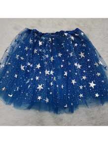 Tulle Skirt With Star Details Carnival Tutu A-9 - 藏蓝色 - 查看 1