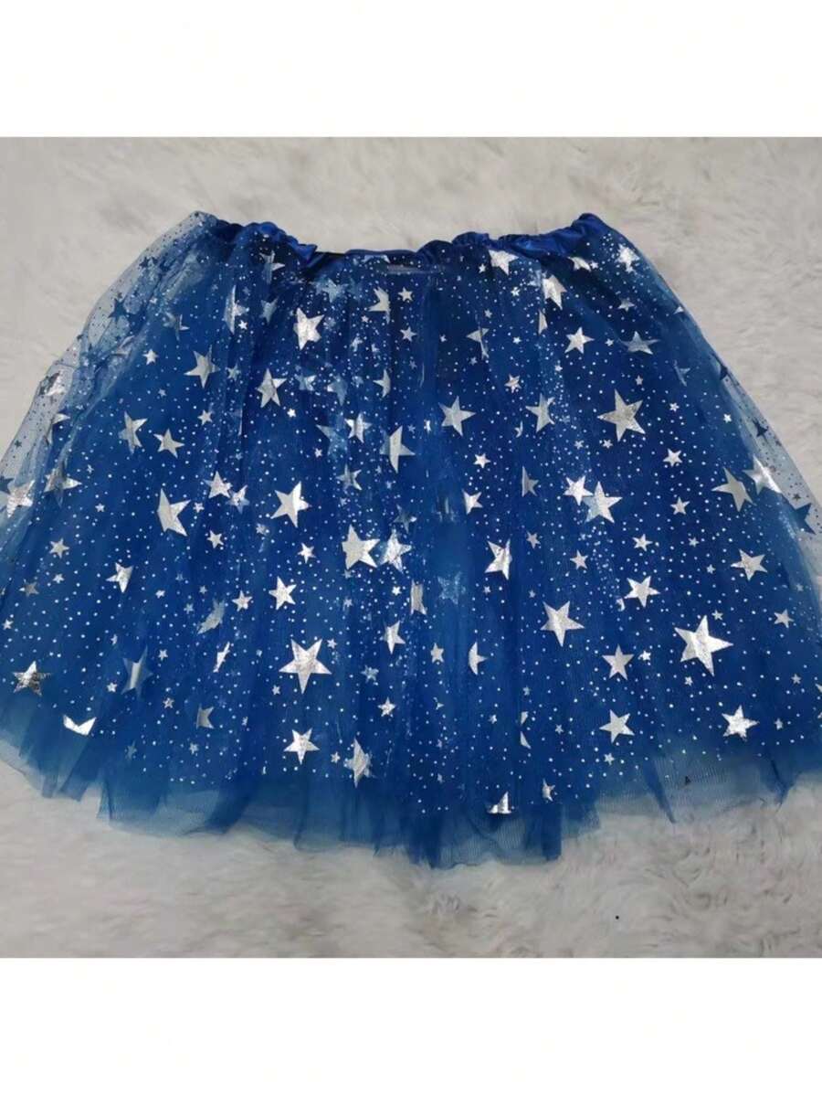 Tulle Skirt With Star Details Carnival Tutu A-9 - 藏蓝色 - 查看 1