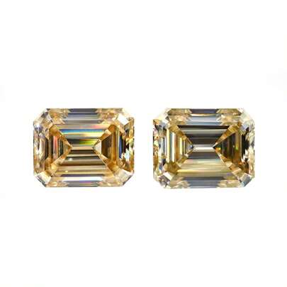 En 100 % Moissanite Champagne D Color Emerald Cut VVS1 Moissanite lös sten med GRA-certifikat gör det själv