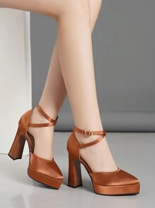 Women High Heel Sandals With Platform, Hollow Out Stilettos In Pink, Apricot, White, Black, Red, Silver, Gold, Fashion Ladies Shoes