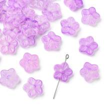 30Pcs Baking Paint Glass Beads, Flower, 12.5x13x4.5mm, Hole: 1.2mm