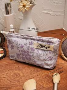 1 Piece Large Capacity Make Up Bag Embroidered Flower Women Cosmetic Bag, Zipper Travel Makeup Organizer Pouch, Minimalist Jewelry Storage Bag, Suitable For Outdoor Travel Girls, Cute Wallet, With Zipper Closure For Lipstick, Brushes, Skincare, Phone, Coins, Small Items, Makeup Storage Bag For Skincare, Foundation, Perfume, Lipsticks & Other Accessories, Zipper Closure, Open Pocket Design, Convenient For Travel Bathroom Decor Summer Makeup Organizer Bathroom Accessories Back To School - Multicolor - View 6