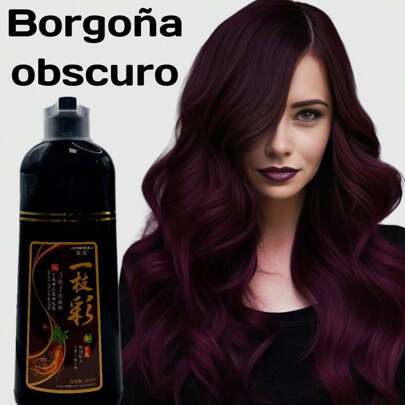 Champú De Tinte Shampoo Para Cabello Gris, Champú Semipermanente Para Color De Cabello Para Mujeres y Hombres, Ingredientes A Base De Hierbas, 3 En 1 Cobertura 100% De Canas, Dura 30 Días, 500 Ml/sin Amoníaco/ingredientes Herbales Naturales.Shampoo Coreano Tinte Instantáneo Cubre Cana Shampoo Jengibre Tinte Cubre la Raiz instantaneo varios colores