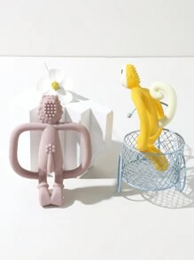 1 件婴儿硅胶牙胶玩具婴儿磨牙棒可爱跳舞猴子牙胶可洗可咬牙胶玩具礼物