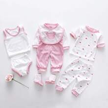 Set De Bienvenida Para Recién Nacido Regalo Bebé 8 Piezas,Juego de 8 Piezas Ropa de Bebé Recién Nacido para Niña y Niño, Monos Unisex para Bebés de 3 a 6 Meses, conjunto de pantalones y pelele para bebé, camisetas, gorro, pantalones, babero y calcetines - Rosa - Ver 2