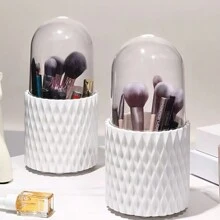 360 ° Rotating Makeup Brush Storage Rack - Plastic Makeup Organizer, Smooth Surface - No Installation Required Desktop Storage Container, Suitable For Brushes, Lipstick, Eyebrow Pencil - Multi Functional 5-Grid Pen And Makeup Display Box, With Special 360 ° Rotation Function - Multicolor - View 6