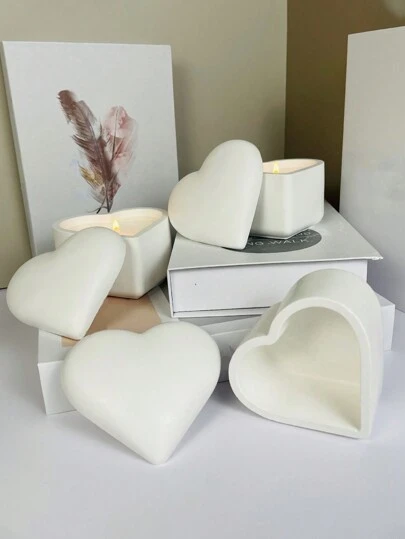 1 pieza Molde de silicona en forma de corazón geométrico para caja de almacenamiento - Reutilizable y fácil de limpiar para resina epoxi/velas/aromaterapia Día de San Valentín/Día de la Madre/Fiesta de Navidad/Regalos de decoración del hogar para ella