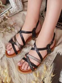 Royal Fashion Women's Nerno Sandals Stylish Sandals Summer Sandals For Women - Black - View 2