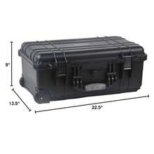 Eatherproof Equipment Case With Telescopic Handle Made Of Polypropylene Plastic, Black With Foam Insert, 22" X 13.5" X 9" (NOTE Internal Dimensions: 19.75"*11"*7.6") - 黑色 - 查看 5