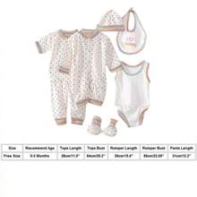 Set De Bienvenida Para Recién Nacido Regalo Bebé 8 Piezas,Juego de 8 Piezas Ropa de Bebé Recién Nacido para Niña y Niño, Monos Unisex para Bebés de 3 a 6 Meses, conjunto de pantalones y pelele para bebé, camisetas, gorro, pantalones, babero y calcetines - Rosa - Ver 4